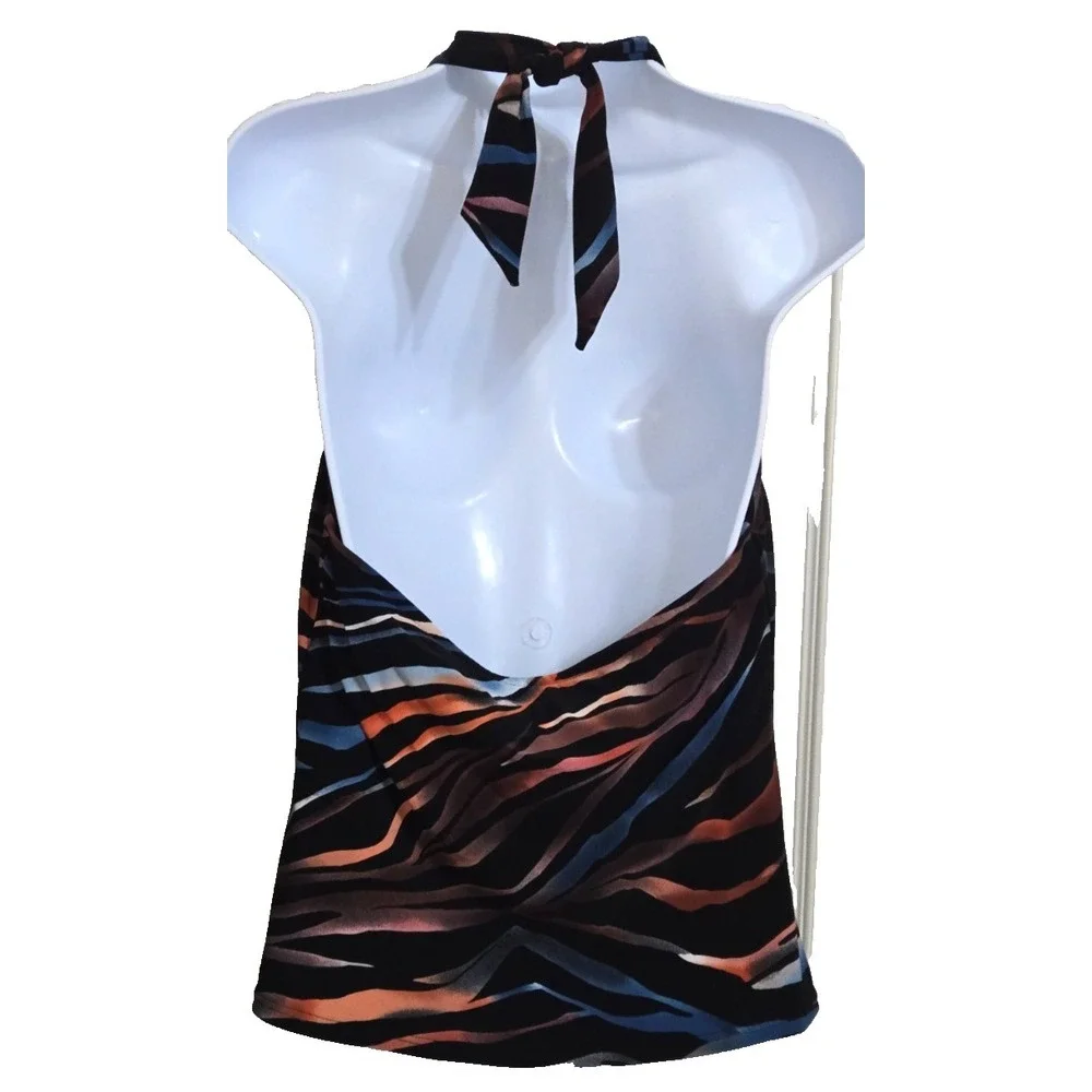 Magicsuit Tankini Tigress Grace Top Women's‎ 10 Black Multi NWT